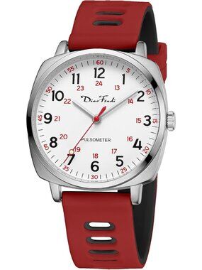 Diaofendi Women Red And Black Analog Nurse Medical Professional Waterproof Watch